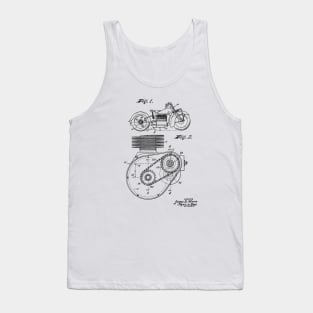 Shaft Drive For Motorcycles Vintage Patent Drawing Tank Top